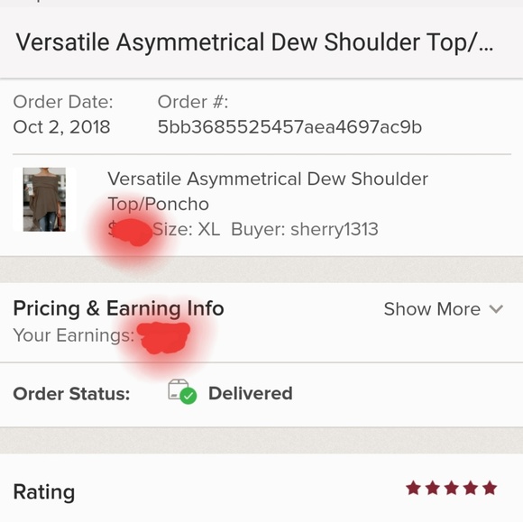 *RESTOCKED* Asymmetrical Dew Shoulder Top/Poncho - Picture 6 of 6